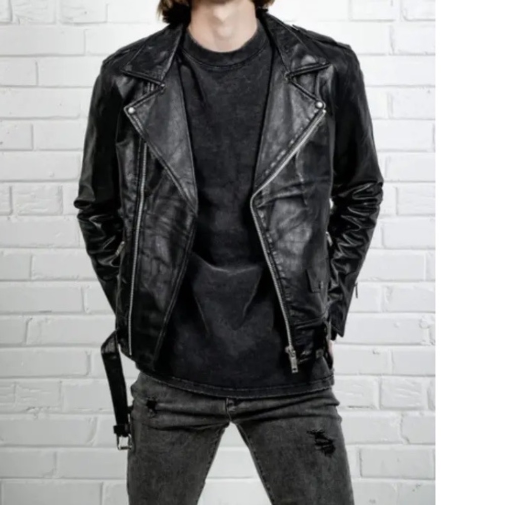 Men's Kollar Black Leather Jacket